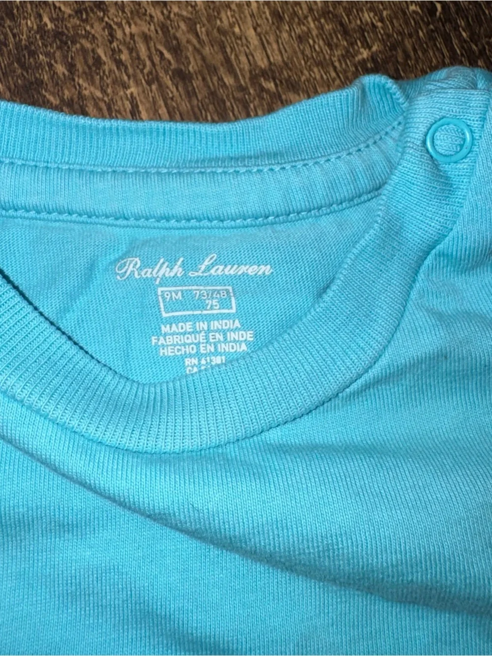 Ralph Lauren Toddler Teal Crewneck Tee with Yellow Pony 9M